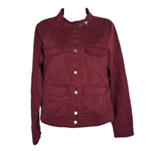 ANTHROPOLOGIE Sanctuary Military Moto‎ Field Jacket Burgundy